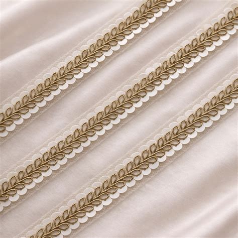 Leaf Pattern Sequin Net Lace Trim Border – Our Knots