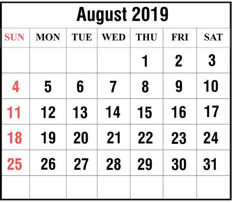 How To Schedule Your Month With August 2019 Printable Calendar | HowToWiki