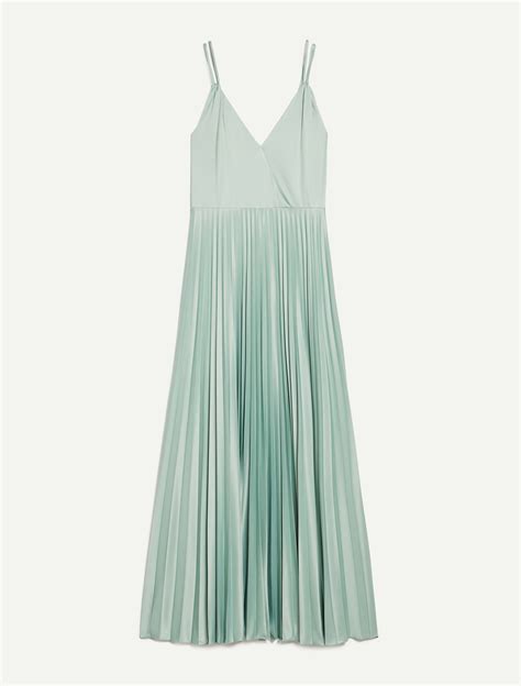 Pleated jersey maxi dress, turquoise | MAX&Co.