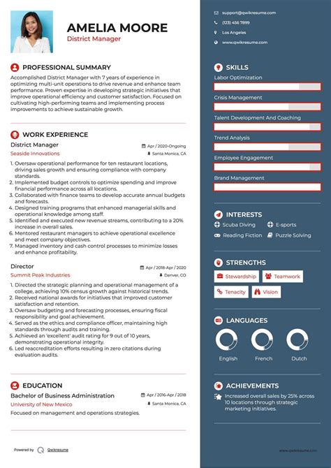 10+ District Manager Resume Samples & Templates for 2025