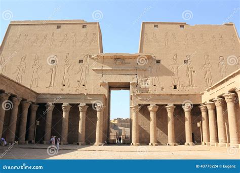 Interior View of a Pylon of Edfu. the Temple of Edfu, Egypt. Editorial ...