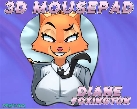 Diane Foxington Bad Guys Furry 3D Oppai Mousepad With Wrist Rest - Etsy