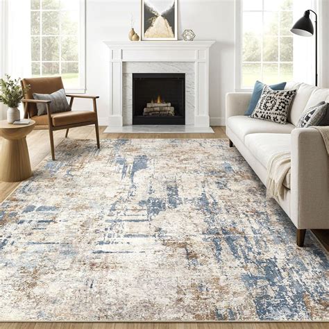 Amazon.com: 9x12 Area Rug Washable Rugs: Living Room Large Abstract ...