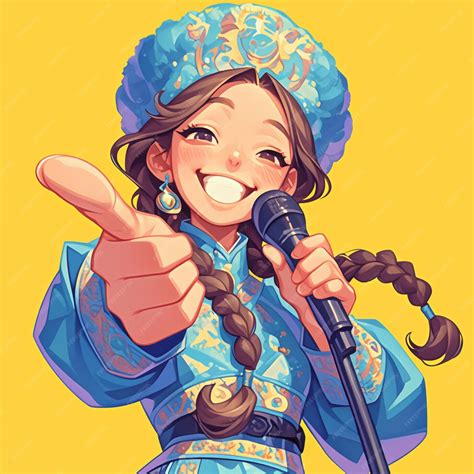 Premium Vector | Mongolian Woman in Traditional Throat Singers Costume