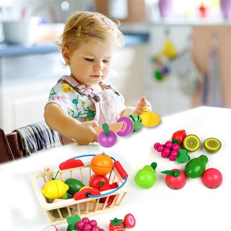 Magnetic Wooden Cutting Fruits Vegetables - MyLittleTales
