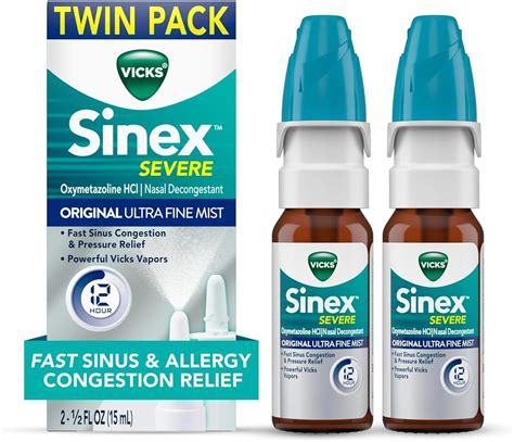 Vicks Sinex SEVERE Allergy & Sinus Nasal Spray, Original Ultra Fine ...