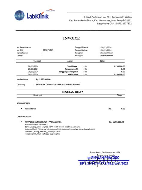 Sample Lab Test Invoice 的图像结果