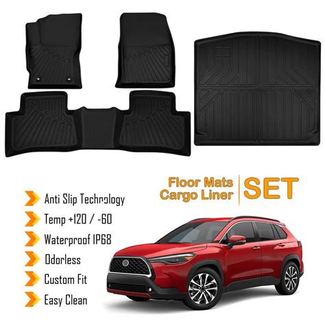 Eforcase Waterproof TPE Car Floor Mats for Toyota Corolla Cross 2022 ...