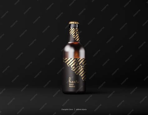 Premium PSD | Luxury beer bottle mockup dark scene