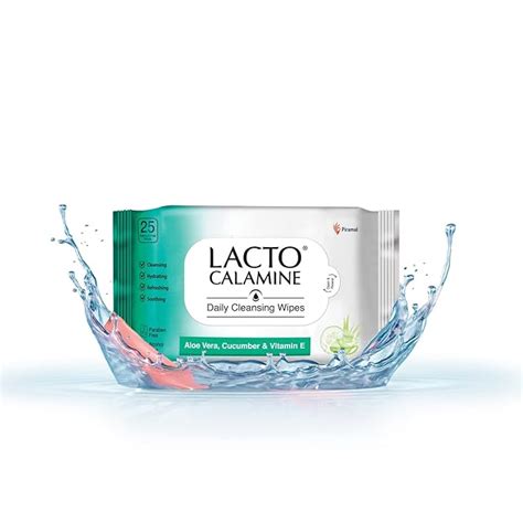 Lacto Calamine Daily Cleansing Facial Wipes | 25 Wipes | Wet Wipes for ...