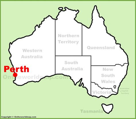 Perth location on the Australia Map﻿