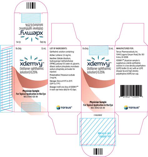 DailyMed - XDEMVY- lotilaner ophthalmic solution solution/ drops