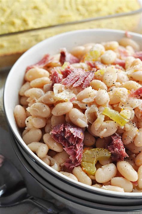Crock Pot Great Northern Beans - Southern Style - Savory With Soul