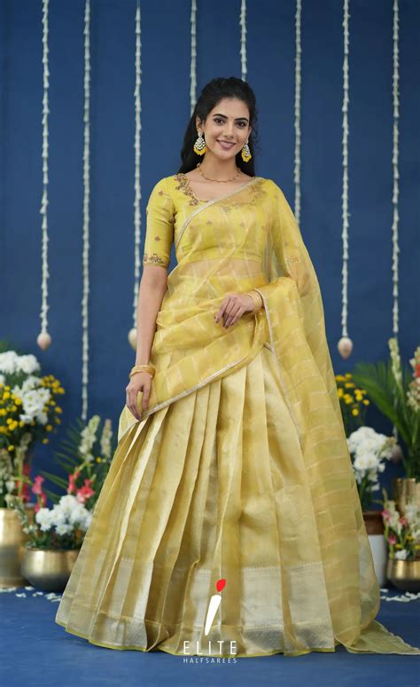 Pearl Tissue Halfsaree - Yellow – Ivalinmabia