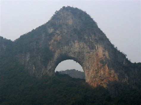 Moon Hill (Yueliang Shan) from Fenglou village - Yangshuo County ...