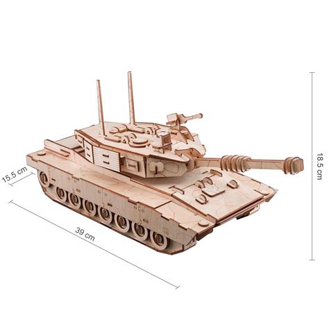 GuDoQi Wood Construction Tank Model Kit, 3D Wooden Puzzle for Adults ...