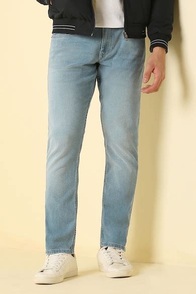 Allen Solly Jeans Slim Fit Jeans, Men Light Blue Light Wash Jeans for ...