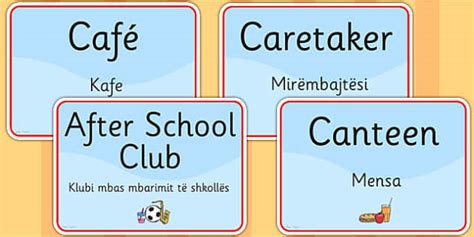 School Room Signs EAL Albanian Version