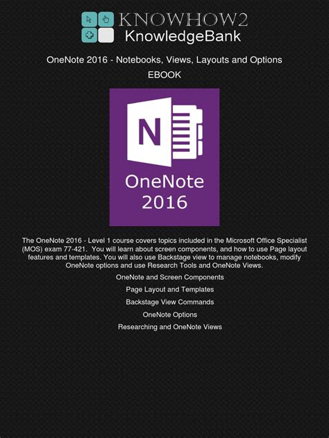 Microsoft OneNote 2016 Tutorial PDF 的图像结果