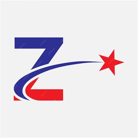 Premium Vector | A red and blue letter z with a star in the middle.
