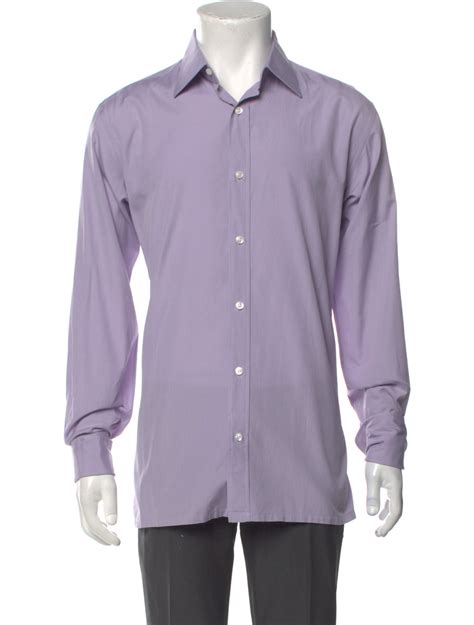 Charvet Long Sleeve Dress Shirt - Purple Dress Shirts, Clothing ...