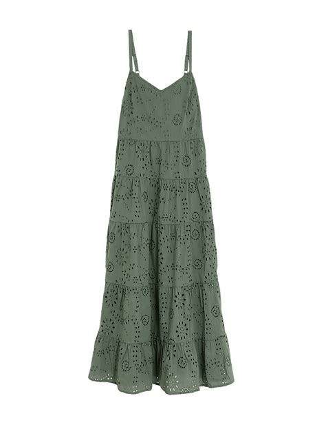 Buy Pure Cotton Broderie V-Neck Midaxi Dress at Marks & Spencer
