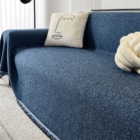 Elegance Chenille Sofa Cover : [EM-SC-04] (Dark Blue)