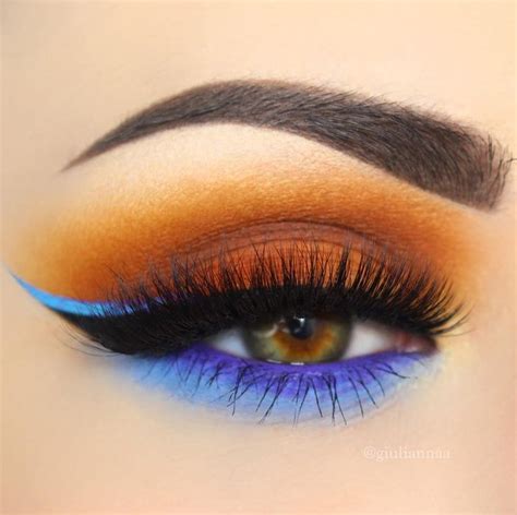 blue and orange eye makeup