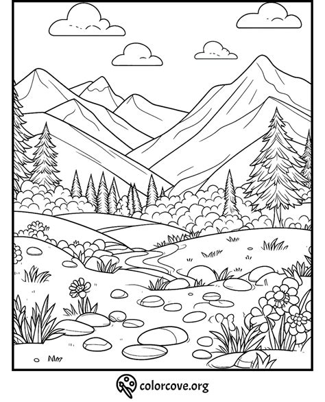 15 Free Mountain Coloring Pages – The Color Cove
