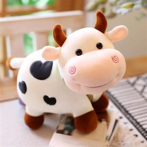 Buy Tinytotem Milky Moo Cow Plush Soft Toy Stuffed Cartoon Pet Kawai ...