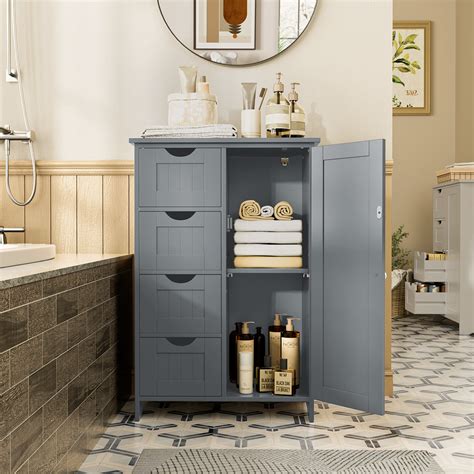 Winston Porter Eliazer Bathroom Floor Storage Cabinet, Bathroom Cabinet ...
