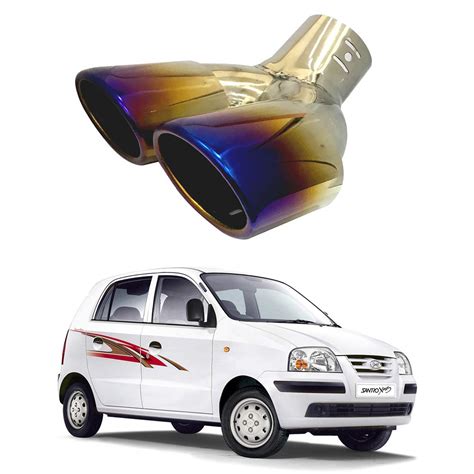 Oshotto Stainless Steel Dual Pipe SS-012 Car Exhaust Muffler Silencer ...