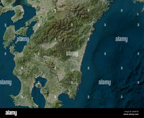 Miyazaki, prefecture of Japan. High resolution satellite map Stock ...
