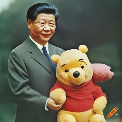 Xi jinping cuddling winnie the pooh on Craiyon