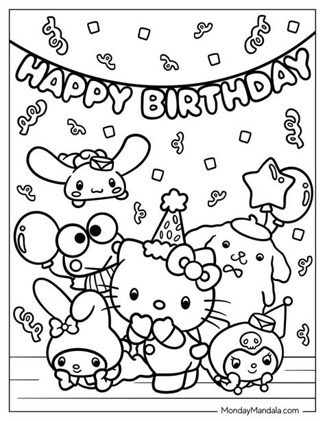 36 Happy Birthday Coloring Pages (Free PDF Printables) in 2024 | Hello ...
