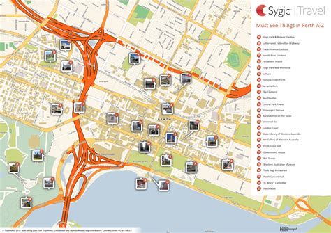 Map of Perth Attractions | Tripomatic