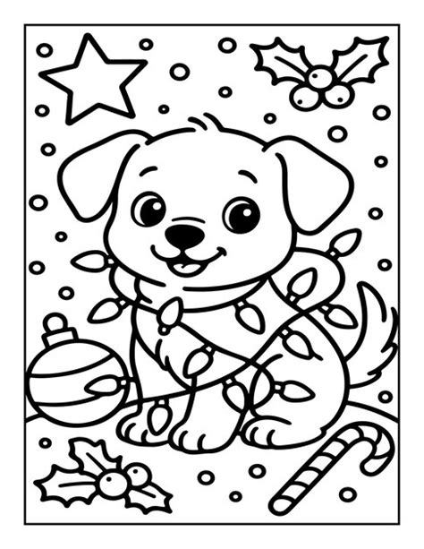 Christmas animal coloring page for kids | Premium AI-generated vector