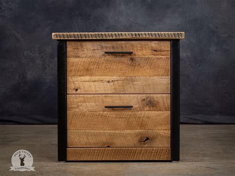 The "David" Barnwood Two-drawer File Cabinet | Deer Valley Woodworks