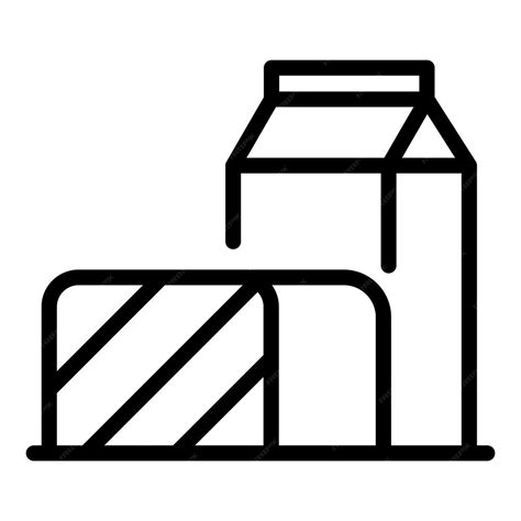 Symbol für Farm-Pack-Milch. Umriss des Vektor-Symbols für Farm-Pack ...