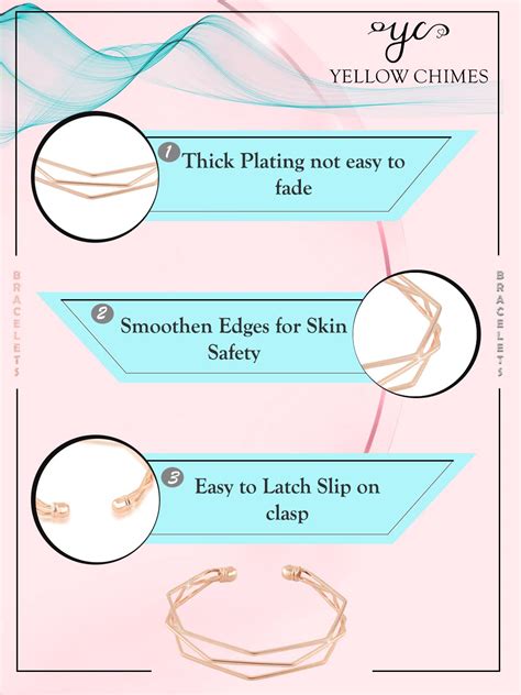 Yellow Chimes Bracelet for Women and Girls | Rose Gold Cuff Kadaa ...