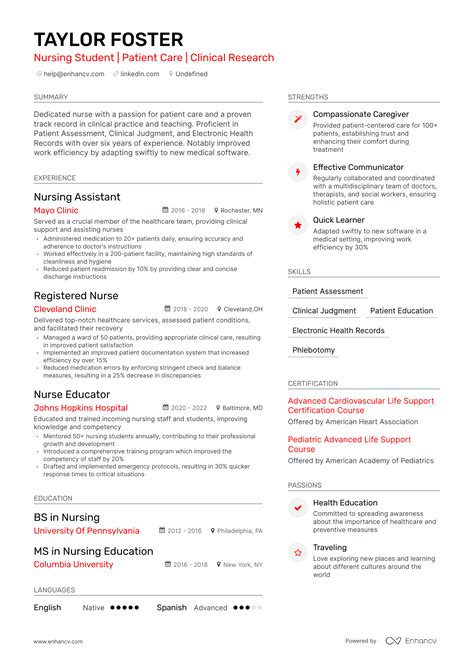 5 Nursing Student Clinical Experience Resume Examples & Guide for 2024