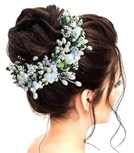 Hair Flare White Artificial Flowers Hair Vein, Stylish Hair Accessories ...