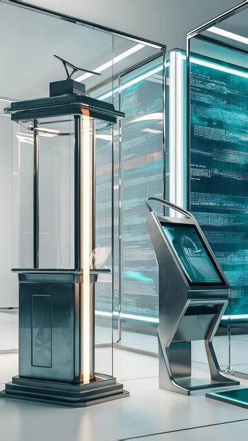 Modern empty totem kiosk digital signage 3d rendering | Premium AI ...