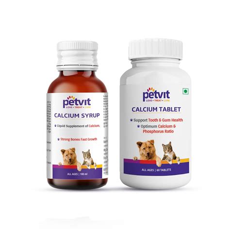 Buy Petvit Calcium with Calcium, Phosphorus, D3 & B12 – 100ml & Calcium ...