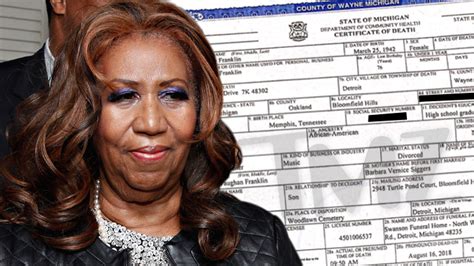 Aretha Franklin's Death Certificate Shows Cause of Death Was Pancreatic ...