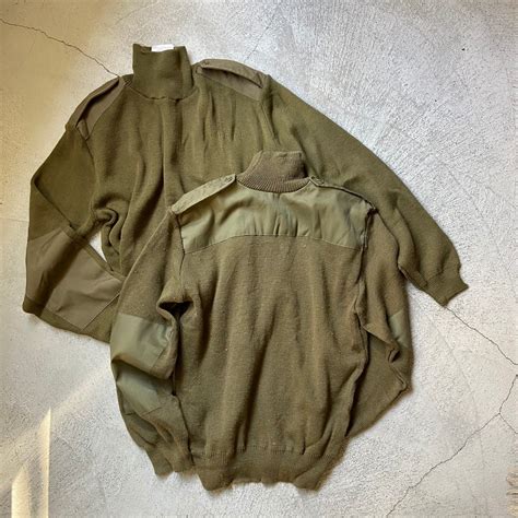 【dead stock】80’s Romanian military high neck wool sweater | N.vintage