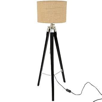 Tripod Floor Lamp Antique Designed Italian Black Decorative Wooden ...