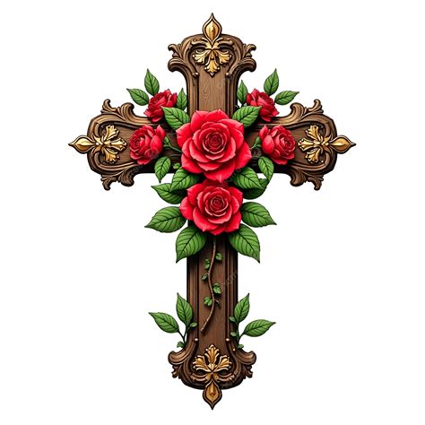 Wooden Roses Christian Holy Cross, Wooden Holy Rose Cross, Holy Cross ...