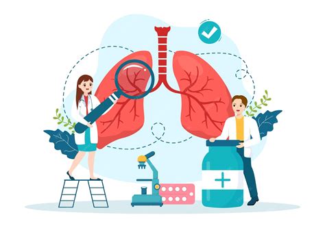 Premium Vector | Pulmonologist vector illustration with lungs respiratory system examination and ...