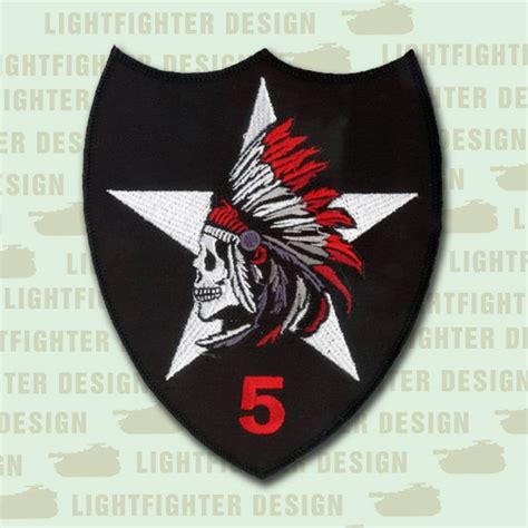 2nd Infantry Division - 5th BDE Patch (SKULL) 5" X 4 1/4" - Operation ...